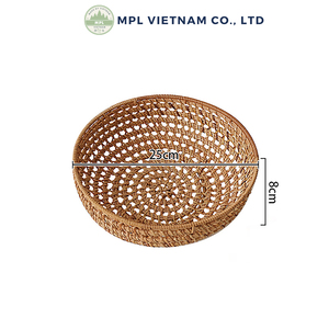 Plateaux en rotin tissés à la main en osier écologique multifonctionnel Style européen paniers de service pour la nourriture Fruits décor de cuisine rustique - Product Image 2