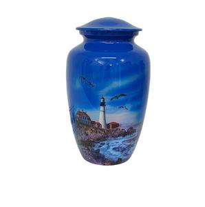 Venta al por mayor personalizado hermoso diseño de aluminio para adultos cremación recuerdo urna calidad superior suministro funerario para la venta - Product Image 1