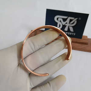 Bracelet en cuivre magnétique élégant Kada Bracelet de guérison en cuivre pur réglable Bijoux pour hommes et femmes - Product Image 6