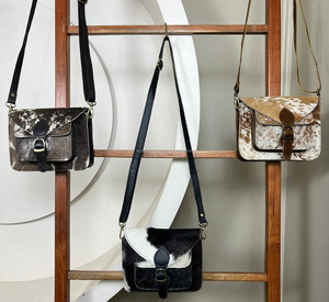 Nuevo diseñador de cuero de vaca genuino occidental elegante Sling Bag bolso de mano Hair On Hide Venta caliente mujeres multiusos Crossbody monedero - Product Image 5