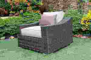 Ensemble de salon de jardin en rotin d'extérieur 4 places, résistant aux intempéries, mobilier contemporain en osier pour terrasse - Product Image 4