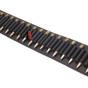 Ceinture porte-cartouches en cuir de vachette avec longueur réglable et boucle - Product Image 4