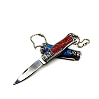 Couteau de poche classique motif 3D rétro gaufré pour hommes Couteau EDC cool avec lame tranchante pour le camping en plein air et la randonnée
