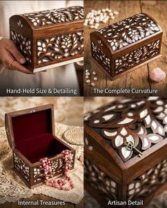 Boîte de rangement pour bijoux MOP de qualité export, élégante et faite à la main, pour bagues, boucles d'oreilles, colliers, bracelets, en vente - Product Image 2