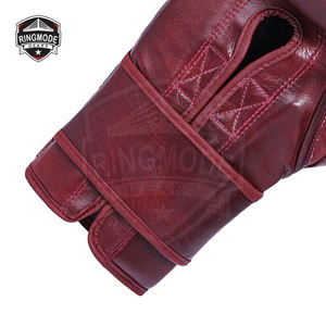 Guantes de Entrenamiento de Piel de Vacuno de Grano Completo Estilo Vintage con Cierre y Acolchado Interior Suave de Tres Capas para Artes Marciales - Product Image 6
