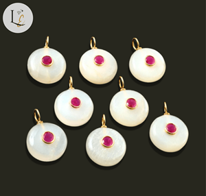 Natural White Moonstone Round Gemstone Inlay Pendant 925 Sterling Silver Pendant Charm For Women Girls Jewelry Making Wholesale - Product Image 2