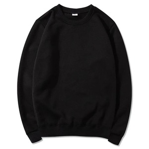 Sweat-shirt en tricot à col rond noir pour homme, coupe classique, couleur unie, vêtement décontracté pour l'automne - Product Image 3