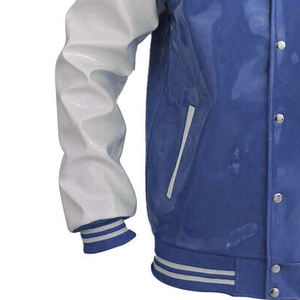 Chaqueta Varsity de Cuero PVC para Hombre - Chaqueta Bomber de Béisbol Personalizable de Alta Calidad con Cuello Alto y Logotipo Frontal - Product Image 4