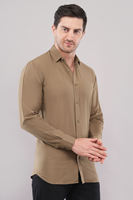 Chemises décontractées élégantes pour hommes en twill de coton uni, manches longues, col ouvert, imprimées numériquement, collection Zenrich, pour l'été
