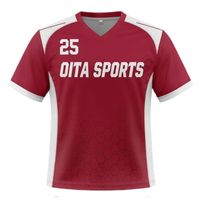 Maillot de lacrosse rouge unisexe en polyester, coupe athlétique, vêtements de sport performants pour les entraînements et les matchs d'équipe