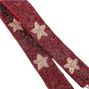 Sangle de sac à main en perles étoilées Sangles de sac en perles de rocaille en or blanc personnalisées pour sacs - Product Image 1