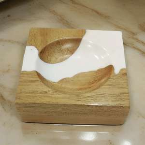 <b>Vintage</b> Pocket-Sized Wooden <b>Ashtray</b>-Hand Carved Smoking Tray with Detachable Holder-Rustic Cigar & Cigarette Accessory Gift Set - Product Image 5