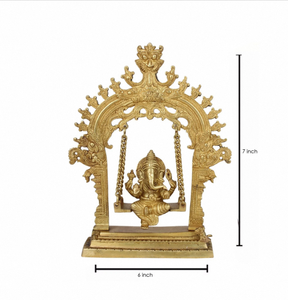 Top Quality Bulk Supply Brass Ganesh Jhula Idol Ganesha Swing <b>Statue</b> for Home Decoration at Affordable Price - Product Image 2