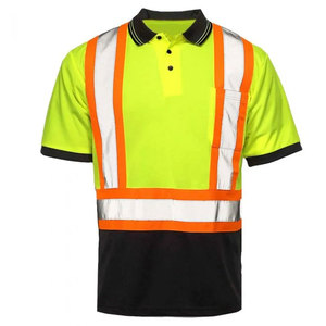 Hi Vis Workwear Safety Security Polo <b>Shirt</b> Outdoor Reflective Roadway Safety Construction Polo <b>Shirt</b> For Workwear Worker - Product Image 2