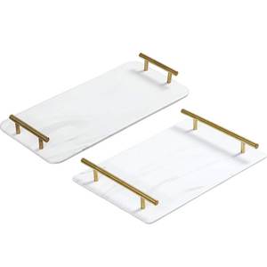 Bandeja de Resina con Aspecto de Mármol - Una Sola Capa, Apta para Sala de Estar y Baño, Apta para Lavavajillas, Diseño Multifuncional - Product Image 1