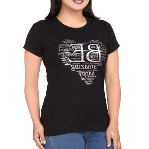 เสื้อยืดผู้หญิงคอโอ แขนสั้น ผ้าฝ้าย 100% พิมพ์โลโก้ตามสั่ง แฟชั่น สีพื้น - Product Image 3