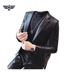 EMPIRE TREND WEARS <b>Men's</b> Black PU Leather Slim Fit Turn-down Collar Waterproof Motorcycle <b>Jacket</b> <b>Smart</b> Casual Winter Wear - Product Image 2