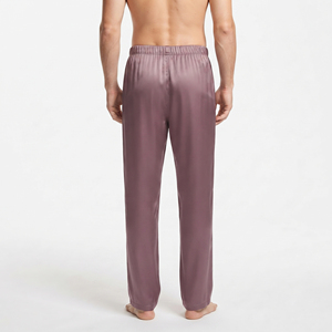 Pantalon de pyjama décontracté pour homme avec poches, taille élastique, en satin de soie léger, en polyester satiné, pour dormir - Product Image 6