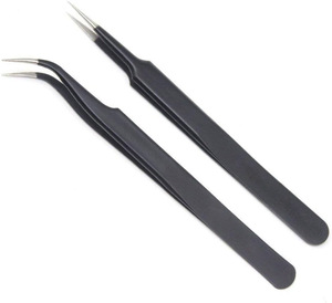 Pinces à cils en acier inoxydable de haute qualité, instruments de beauté droits et courbés de la meilleure qualité - Product Image 1