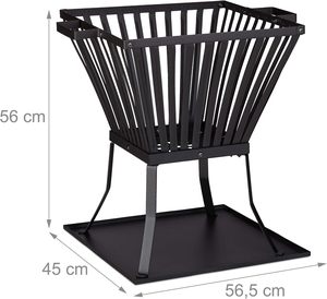 Support carré en métal pour foyer extérieur, brûleur à bois, support de cheminée, pour patio, jardin, camping, porte-bûches - Product Image 4