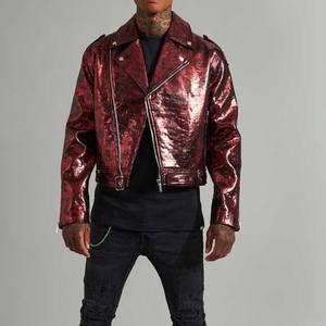 เสื้อเชิ้ตผู้ชายหนังแกะแท้ ระบายอากาศได้ดี ไซส์ใหญ่ ปกคอพับ โลโก้ด้านหน้า ซับในหนา สไตล์ไฮสตรีท - Product Image 1