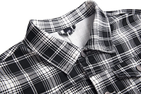 Veste en jean à carreaux pour homme, coupe-vent, en coton, décontractée, col montant, boutonnée, coupe classique, style hiver, doublure en coton
