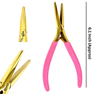 Pince à extensions capillaires professionnelle GEMSTONE ENTERPRISES en acier inoxydable de 6 pouces à bouche plate – Instrument de beauté durable et réutilisable - Product Image 1