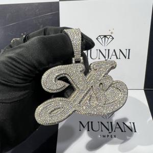 Joyería de Lujo Hip Hop con Diamantes VVS de Corte Brillante, Engaste en Canal, Certificado IGI, Letra Personalizada, Plata de Ley 925, Unisex para Fiestas - Product Image 1