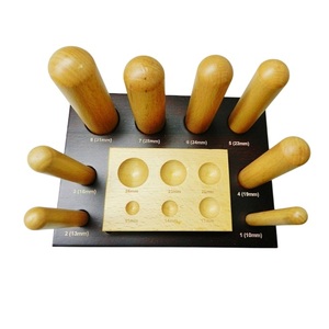 JIPSY Hard Wooden Dapping Doming Block Cube & Punches Set Of 8 <b>Sizes</b> Metal Forming Shaping Jewelry Making Tools And Supplies - Product Image 4