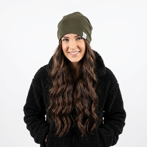 Premium and Soft Quality Olive Green Beanie Hat With Smile Patch Unisex <b>Winter</b> <b>Cap</b> Solid Color Casual Style Adult Size 56-58CM - Product Image 4