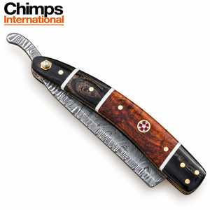 Navaja Plegable Tradicional Hecha a Mano de Acero de Damasco, Lista para Afeitar, para Uso Industrial y de Barbería, con Mango de Madera, OEM Disponible - Product Image 5