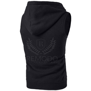 Sudaderas sin mangas personalizadas al por mayor para hombre, ropa de calle de invierno, con bolsillo, para gimnasio, entrenamiento, fitness, deportivas, de algodón y forro polar. - Product Image 2
