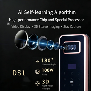 Slimme deurvergrendeling 4,5 inch kattenoogcamera APP op afstand ontgrendelen Gezichts-/vingerafdruk-/palmaderenherkenning Cloud 5000mAh Aluminium Moderne geanodiseerde afwerking - Product Image 3