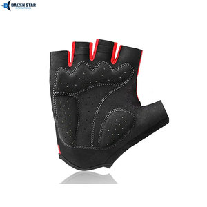 Daizen Star Half Finger Gloves Red Black PU Wrist Length Durable Cycling Sports Glove - Product Image 5