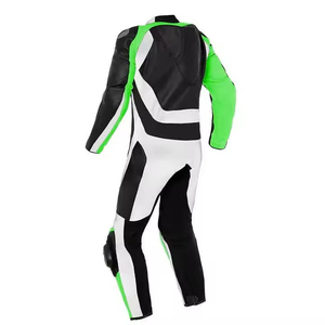 ชุดขับขี่มอเตอร์ไซค์หนังวัวแท้สำหรับผู้ชาย ขายดี ทนทาน สวมใส่สบาย ป้องกันการกระแทกเต็มรูปแบบ สไตล์นักแข่ง สีขาวดำ - Product Image 6