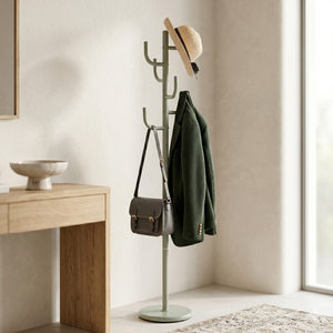 Modern Metal Coat Rack with 6 Hooks Freestanding Minimalist Design for Entryway Home Furniture - Product Image 2
