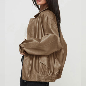 Chaquetas de cuero para mujer de manga larga para invierno a precio de fábrica, con MOQ bajo y calidad premium. - Product Image 3