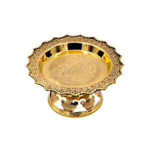 Plateau de piédestal en laiton vintage thaïlandais de 6 "produit fait à la main en laiton de l'usine de Thaïlande articles décoratifs en laiton de meilleure qualité - Product Image 2