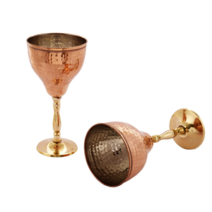 Gobelet à vin élégant en cuivre martelé, style vintage, pour mariage, dîner, bar et décoration de table - Product Image 3