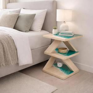 Table en bois haut de gamme avec plateau en résine époxy, pour le travail, en provenance d'Inde - Product Image 4