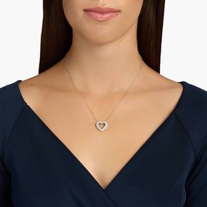 Diamond Heart Burst <b>Necklace</b> in White Gold - Product Image 4