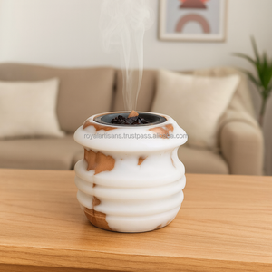 Quemador de incienso acrílico ROYAL ARTISANS, ecológico, para Bakhoor y Oud, con cuenco de latón, decoración para el hogar - Product Image 5
