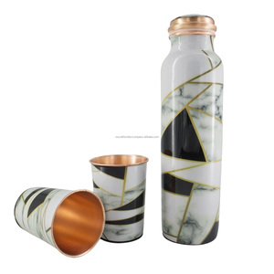 Bouteille d'eau en cuivre de qualité standard avec motif imprimé sur verre, grande capacité, logo personnalisé, bouteille de sport pour la remise en forme et les voyages - Product Image 4