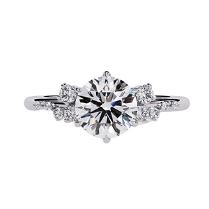 Anillo de compromiso de diamante de oro blanco cultivado en laboratorio certificado IGI de 1,20 quilates, joyería nupcial ética y sostenible para mujeres - Product Image 3