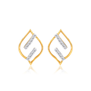 Pendientes de Diamantes de Oro Amarillo para Mujer con Doble Brillo y Corte Baguette, Minimalistas para Uso Diario - Product Image 1