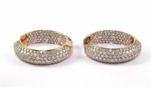 Pendientes de Aro con Pavé de Moissanita, Plata de Ley 925, Chapados en Oro, Joyería de Lujo para Mujer, Regalo para Bodas y Fiestas - Product Image 3