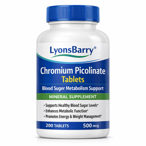 Tabletas de Picolinato de Cromo, Antioxidante para Adultos, Alivio del Estrés, Apoyo al Metabolismo del Azúcar en Sangre, Suplemento Mineral, Certificado OEM GMP - Product Image 2