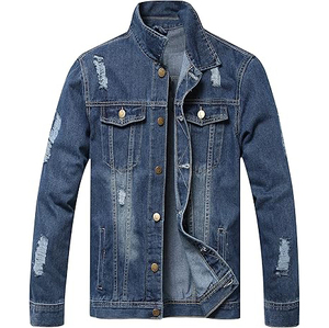 New Loose Fashion Denim Bomber With Stand Collar Workwear Casual <b>Upper</b> Clothes Men's Spring And Autumn Jacket - Product Image 6