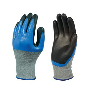 Gants automobiles haute performance anti-coupure niveau F, 13 jauges, gris moucheté, paume enduite de nitrile sablé, résistants aux perforations - Product Image 1