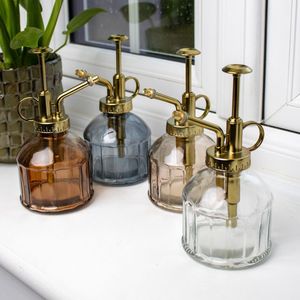 Yellow Glass Watering Can With Brass Pump For <b>Gardening</b> Durable Design - Product Image 4